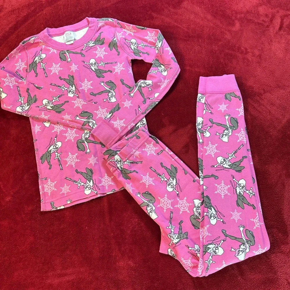 Hanna Andersson Marvel Ghost-Spider Pink Cotton Pajamas Kids Size 10 140cm